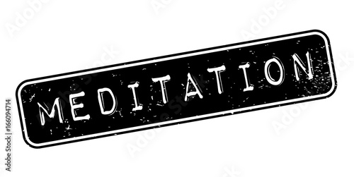 Meditation rubber stamp. Grunge design with dust scratches. Effects can be easily removed for a clean, crisp look. Color is easily changed.