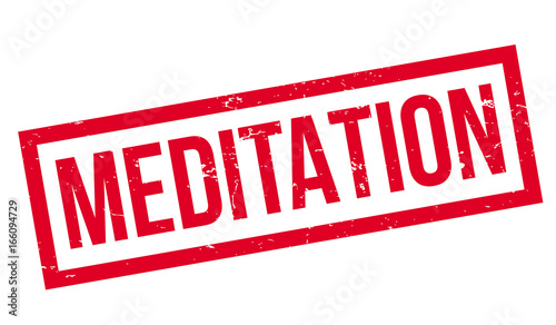 Meditation rubber stamp. Grunge design with dust scratches. Effects can be easily removed for a clean, crisp look. Color is easily changed.