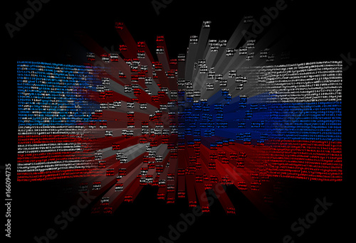Confrontation, the clash of the United States and Russia, on the example of national flags