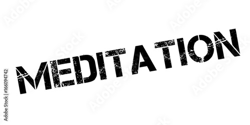 Meditation rubber stamp. Grunge design with dust scratches. Effects can be easily removed for a clean, crisp look. Color is easily changed.
