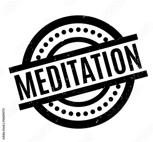 Meditation rubber stamp. Grunge design with dust scratches. Effects can be easily removed for a clean, crisp look. Color is easily changed.