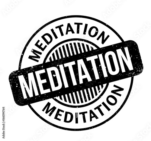 Meditation rubber stamp. Grunge design with dust scratches. Effects can be easily removed for a clean, crisp look. Color is easily changed.