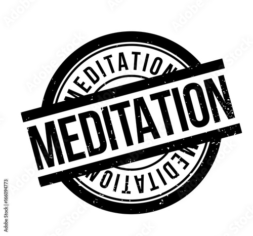 Meditation rubber stamp. Grunge design with dust scratches. Effects can be easily removed for a clean, crisp look. Color is easily changed.