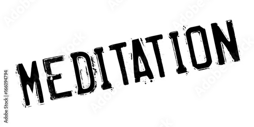 Meditation rubber stamp. Grunge design with dust scratches. Effects can be easily removed for a clean, crisp look. Color is easily changed.