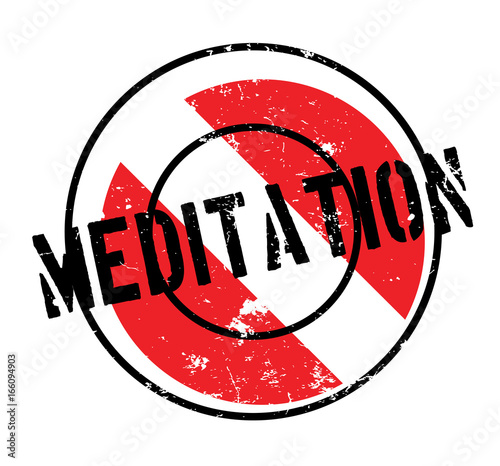 Meditation rubber stamp. Grunge design with dust scratches. Effects can be easily removed for a clean, crisp look. Color is easily changed.
