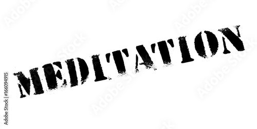 Meditation rubber stamp. Grunge design with dust scratches. Effects can be easily removed for a clean, crisp look. Color is easily changed.