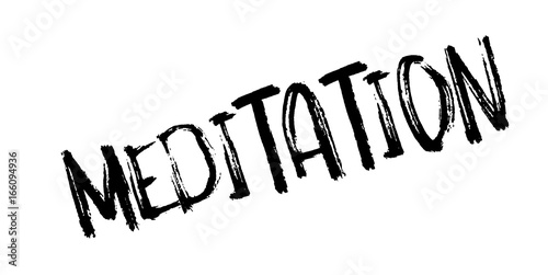 Meditation rubber stamp. Grunge design with dust scratches. Effects can be easily removed for a clean, crisp look. Color is easily changed.