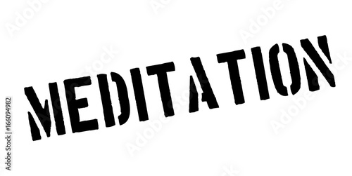 Meditation rubber stamp. Grunge design with dust scratches. Effects can be easily removed for a clean, crisp look. Color is easily changed.