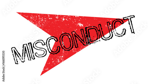 Misconduct rubber stamp. Grunge design with dust scratches. Effects can be easily removed for a clean, crisp look. Color is easily changed.