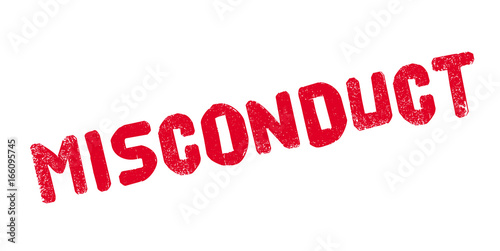 Misconduct rubber stamp. Grunge design with dust scratches. Effects can be easily removed for a clean, crisp look. Color is easily changed.