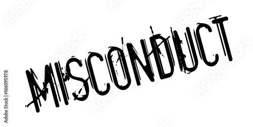 Misconduct rubber stamp. Grunge design with dust scratches. Effects can be easily removed for a clean, crisp look. Color is easily changed.