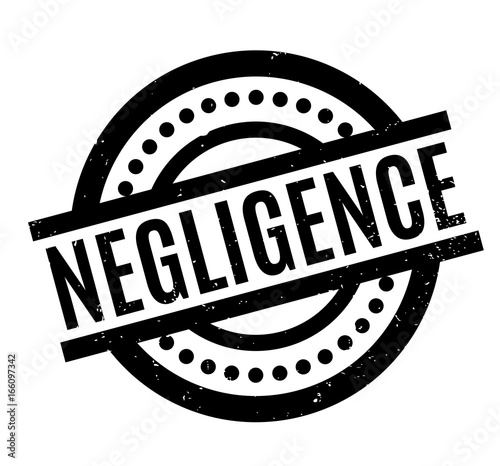 Negligence rubber stamp. Grunge design with dust scratches. Effects can be easily removed for a clean, crisp look. Color is easily changed.