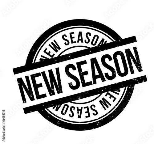 New Season rubber stamp. Grunge design with dust scratches. Effects can be easily removed for a clean, crisp look. Color is easily changed.