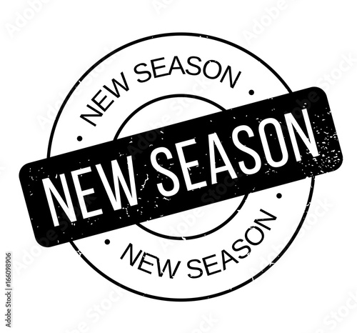 New Season rubber stamp. Grunge design with dust scratches. Effects can be easily removed for a clean, crisp look. Color is easily changed.