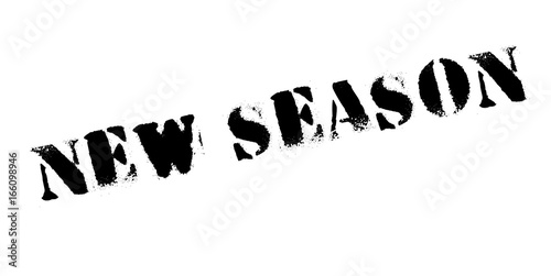 New Season rubber stamp. Grunge design with dust scratches. Effects can be easily removed for a clean, crisp look. Color is easily changed.