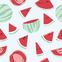 Deken met foto Watermeloen patronen Fruitig watermeloen patroon zomerse sfeer  © shmatia