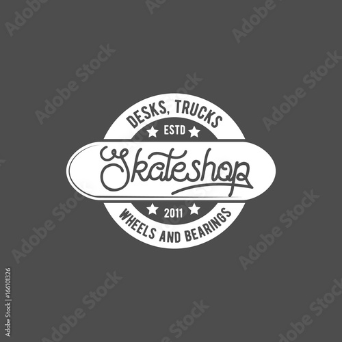 vintage badges with skateboard