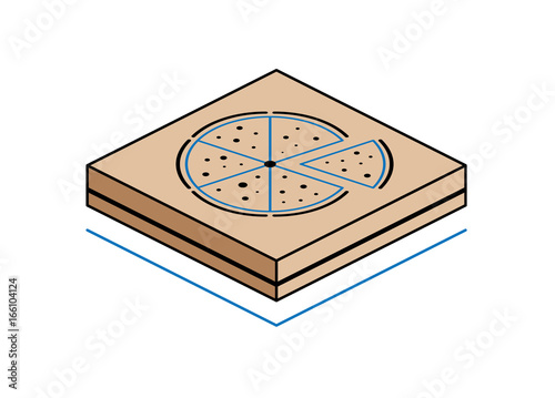 Pizza box isolated on white background