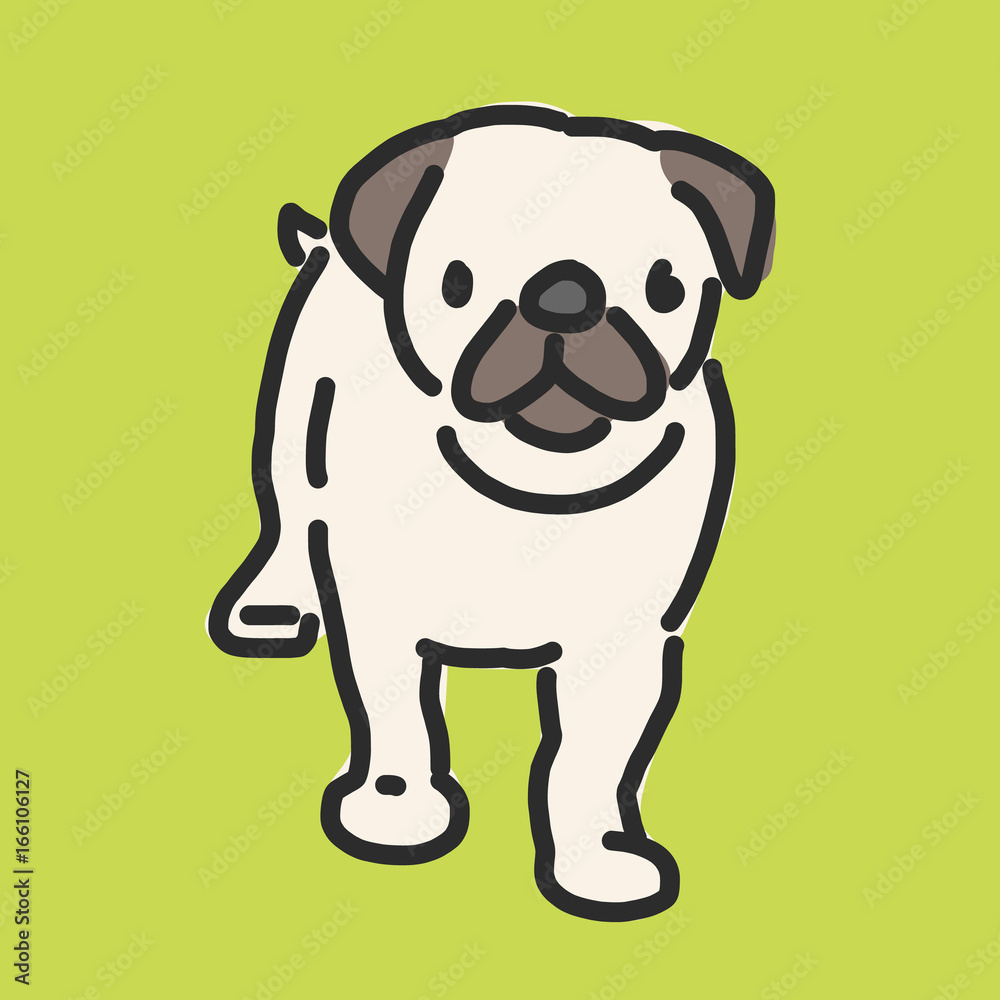 Fototapeta premium Cute Dog Cartoon. hand drawn. line drawing. vector illustration.