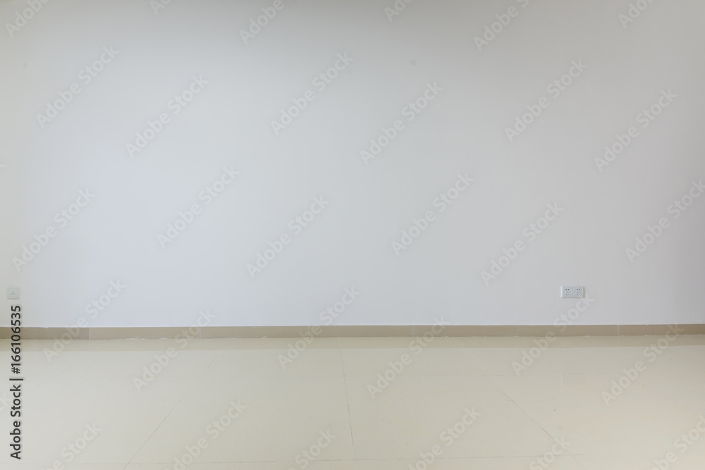 new apartment, empty room with white tiled floor new apartment, empty room with white tiled floor