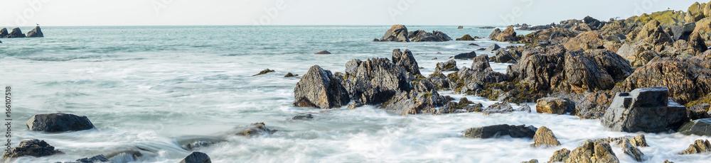 Rocky coastline on Guernsey, Channel Islands, UK Rocky coastline on Guernsey, Channel Islands, UK