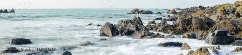 Rocky coastline on Guernsey, Channel Islands, UK