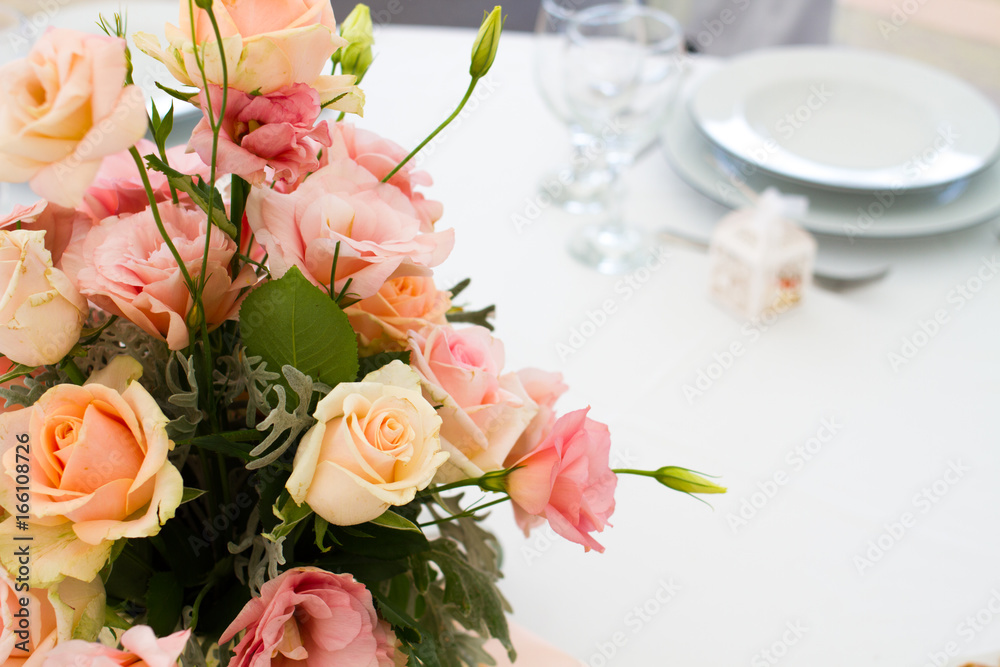 wedding table with flower