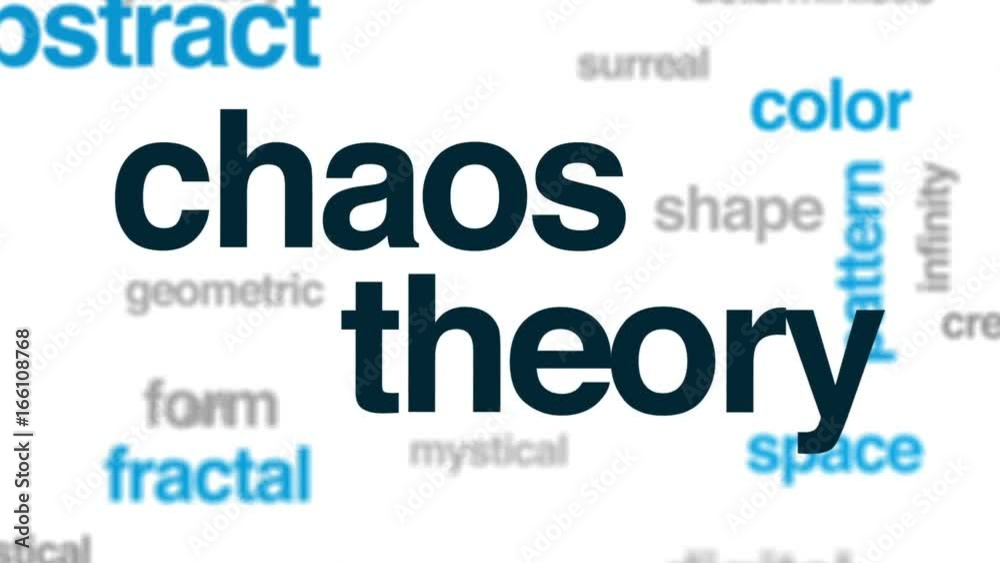 Chaos theory animated word cloud, text design animation. Chaos theory animated word cloud, text design animation.