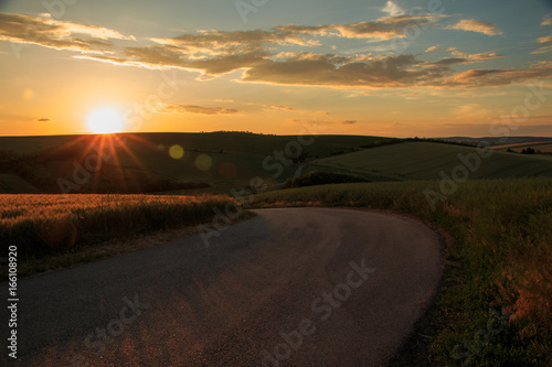Scenic road sunset