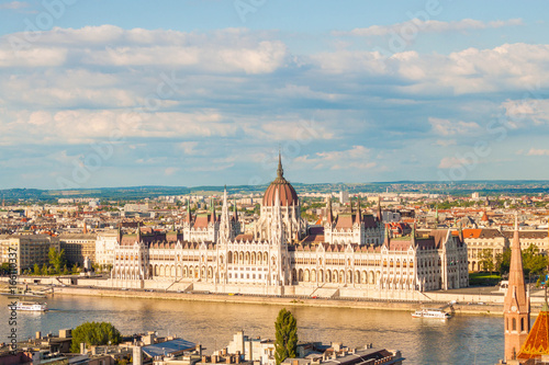 Photography View of hungarian parliament building in Budapest, Hungary