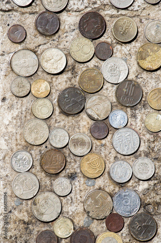 Old metal coins collectiion photo