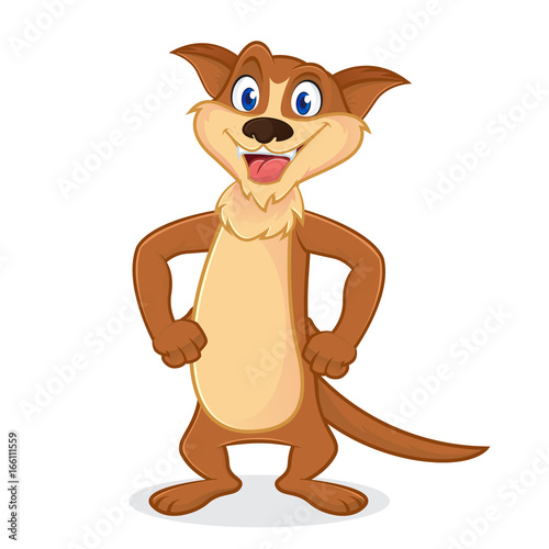 Weasel cartoon mascot smiling