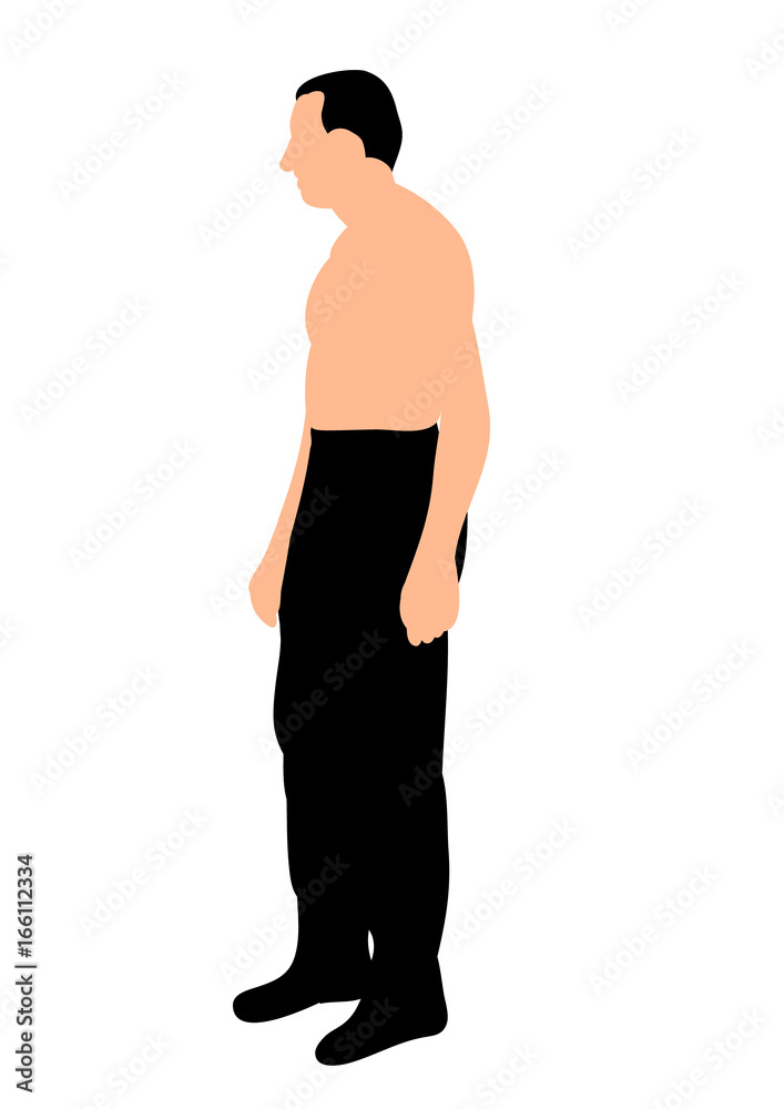 Fototapeta premium Vector, silhouette of a man standing without