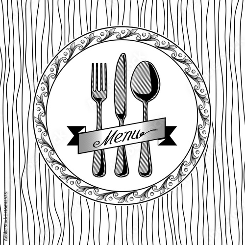 Menu cover design with cutlery
