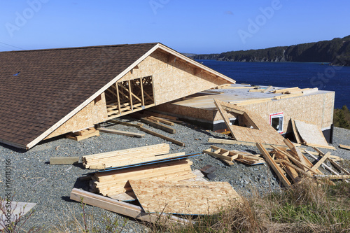 House damaged from wind storm.