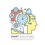 Vector Icon Style Illustration Concept of Time Project Management, Smart Solution, Deadline, Isolated Modern Symbol