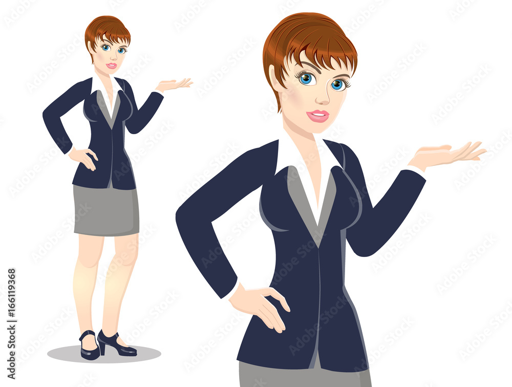 Business Woman Full Length OverVector Illustration Business Woman Full Length OverVector Illustration