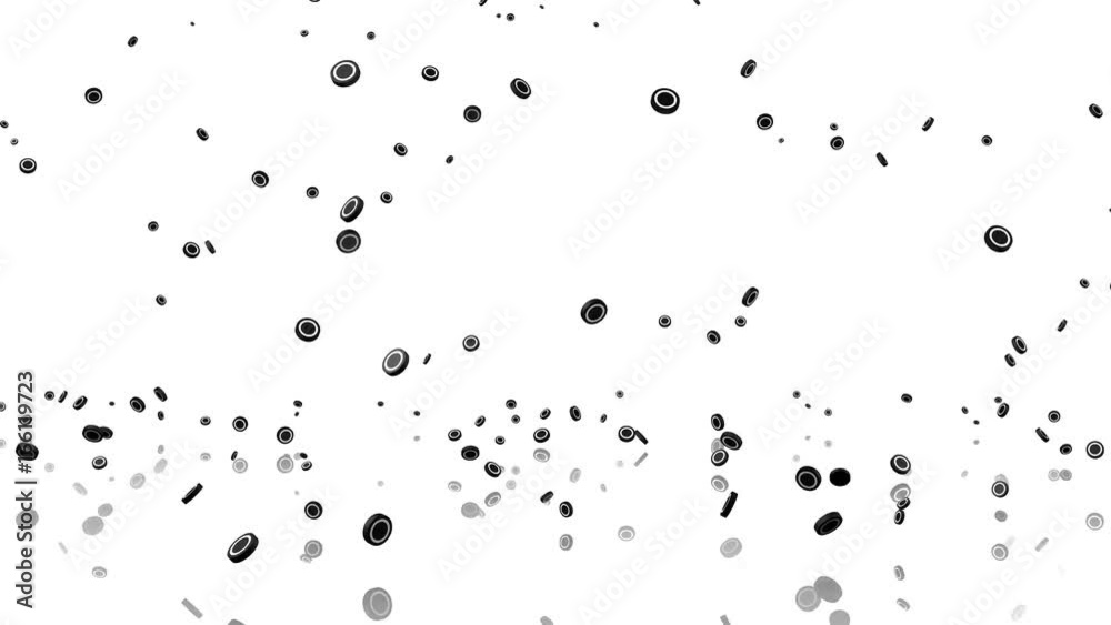 Lots of Tiny Ice Hockey Palets raining with a white background Lots of Tiny Ice Hockey Palets raining with a white background