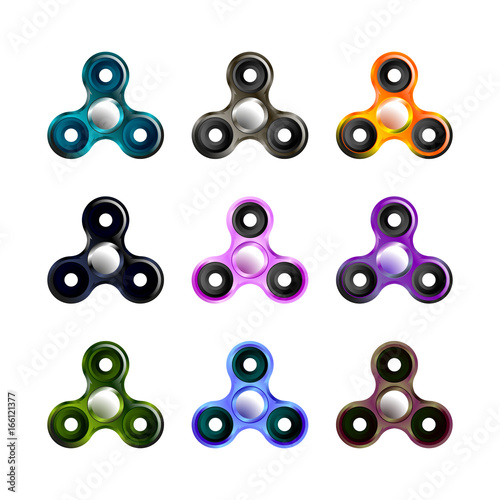 set Spinner on bearings rotates three-pointed fullcolor