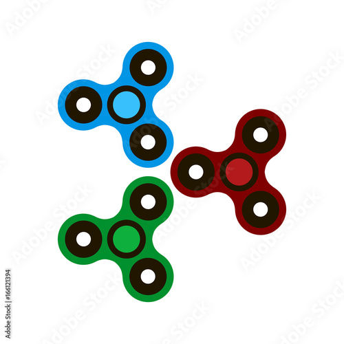 set Spinner on bearings rotates three-pointed three on white