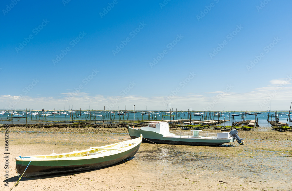 Obraz premium BASSIN D'ARCACHON (France), parcs à huitres