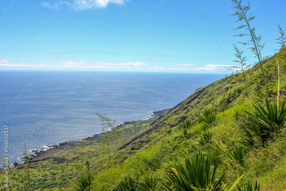 Green Mountains with sea at Fire Island, Cape Verde