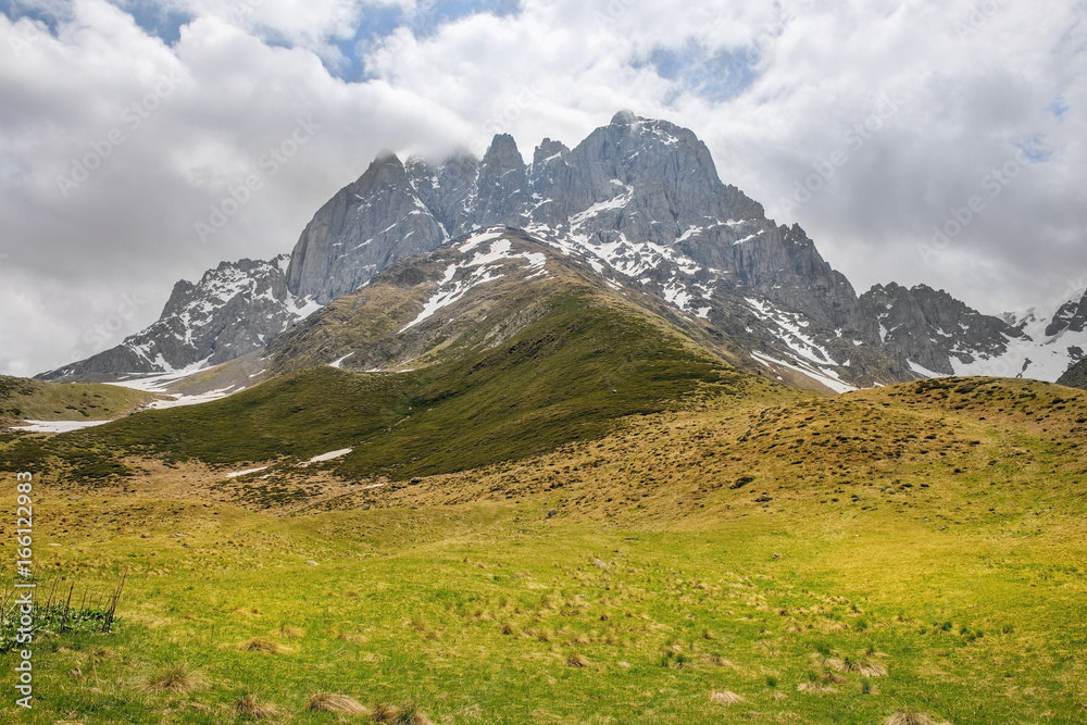landscape, Caucasus mountain range, Juta valley, Kazbegi region, Georgia