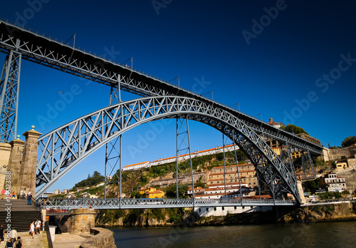 A wide angle shot of the Ponte Dom Luis I bridge in Porto - Oporto- Portugal © Filipe Samora