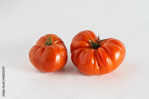 heirloom tomatoes on white