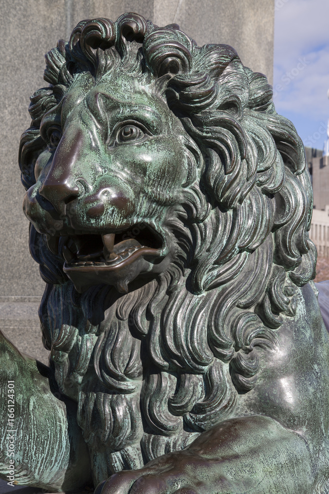 Lion Sculpture by Fogelberg (1824) on King Karl XIII Monument; Kings Garden; Stockholm