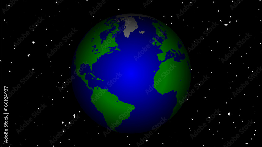 Spinning planet earth in space Spinning planet earth in space