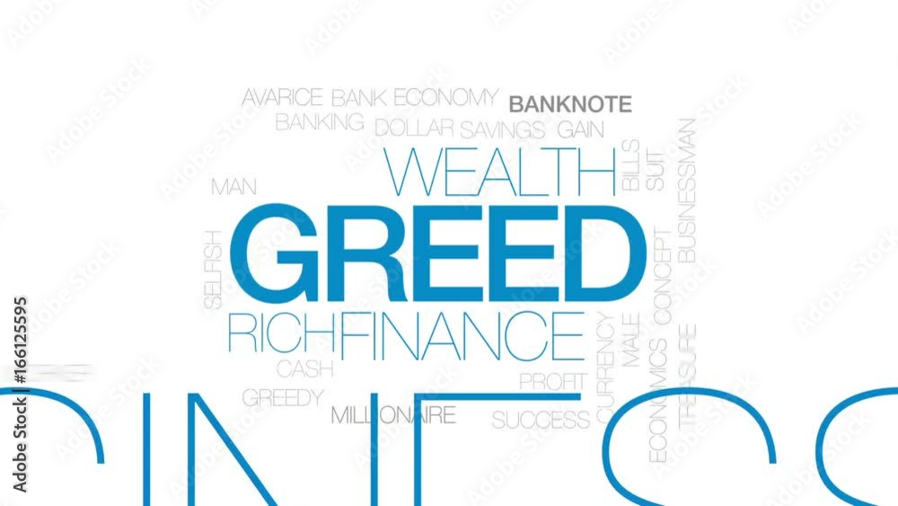 Greed animated word cloud, text design animation. Kinetic typography. Greed animated word cloud, text design animation. Kinetic typography.