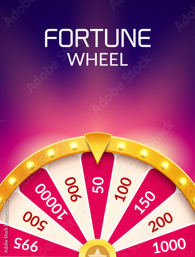 Wheel Of Fortune lottery luck illustration. Casino game of chance. Win fortune roulette. Gamble chance leisure