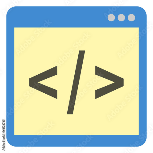 Vector Single Icon - Programming Source Code